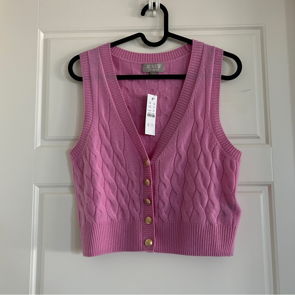 J Crew Cashmere cropped cable-knit sweater-vest - Picture 2 of 5